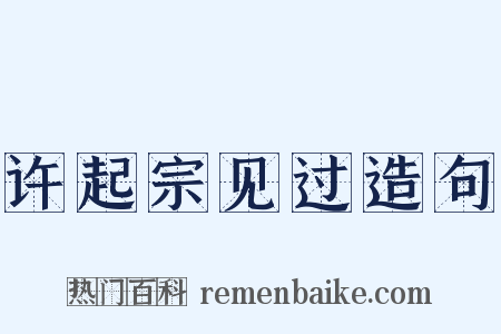 许起宗见过造句是什么意思的图片